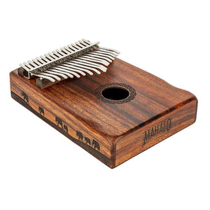 Mahalo Kalimba African Finger Piano Traditional Elephant Design Trembesi Wood 17 Keys Includes Carry Bag