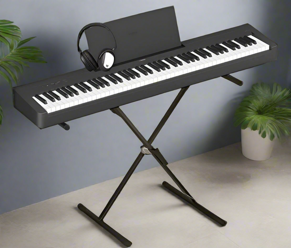 Yamaha P-145B Digital Piano Bundle with Headphone and Stand