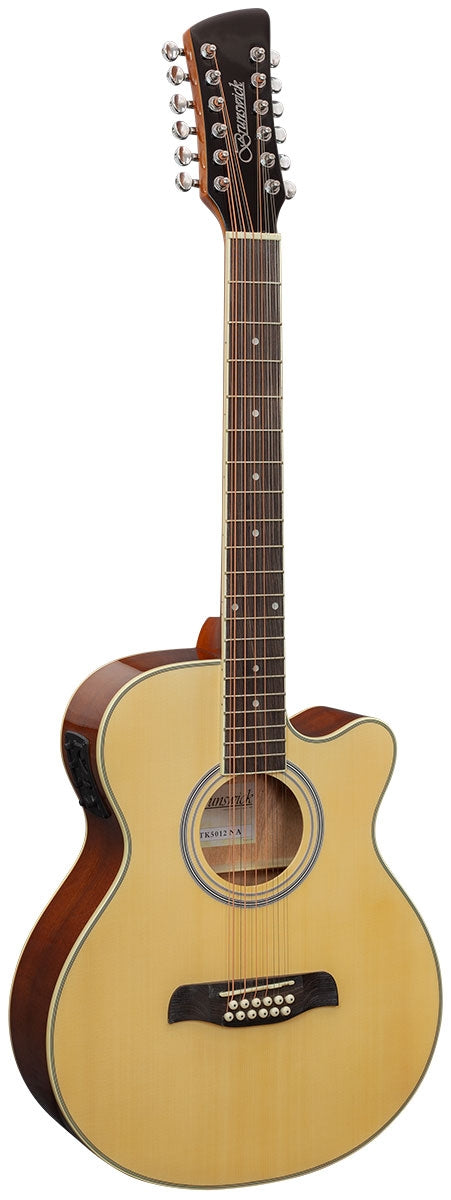 Brunswick Auditorium 12 String Electro Acoustic Guitar Natural Finish