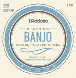 D'Addario EJ60 09-20 Light 5 String Banjo Strings