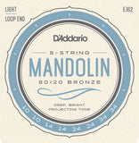 D'Addario EJ62 Light 80/20 Bronze Mandolin Strings