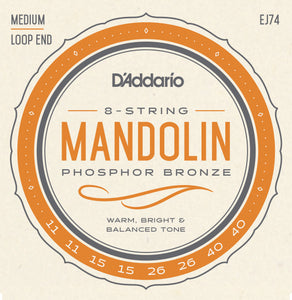 D'Addario EJ74 11-40 Medium Phosphor Bronze Mandolin Strings