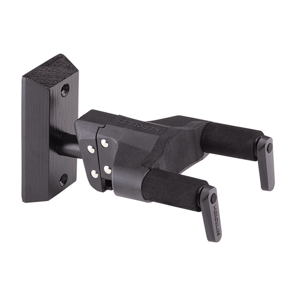 Hercules Wall Mount Guitar Hanger Wood Base Black