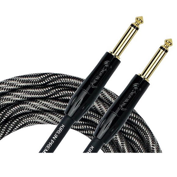 Kirlin Premium Wave Fabric Guitar Cable Black 10 Foot Straight Straight