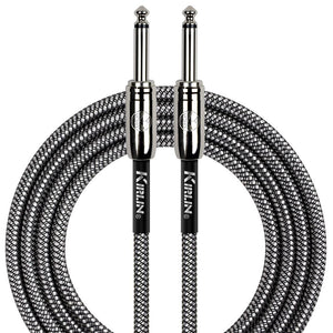 Kirlin Fabric Braided Cable 20Ft Straight To Straight Connectors Black