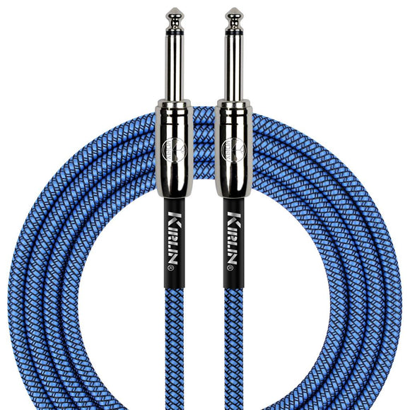 Kirlin Fabric Braided Cable 20Ft Straight To Straight Connectors Blue