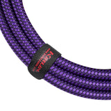 Kirlin Fabric Braided Cable 20Ft Straight To Straight Connectors Purple