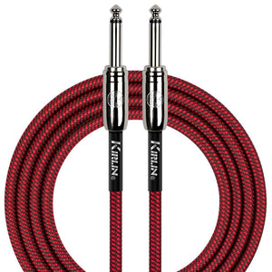 Kirlin Fabric Braided Cable 20Ft Straight To Straight Connectors Red