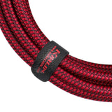 Kirlin Fabric Braided Cable 20Ft Straight To Straight Connectors Red