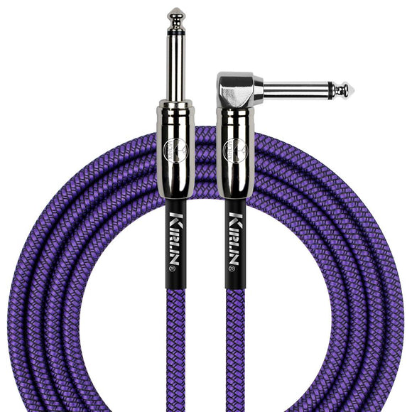 Kirlin Fabric Braided Cable 20Ft Straight To Angle Connectors Purple