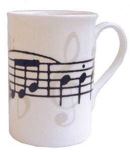 Mug with Music Notes Design - White and Grey