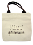 Mini Cotton Tote Bag with I Love Music Design