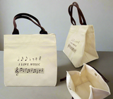 Mini Cotton Tote Bag with I Love Music Design